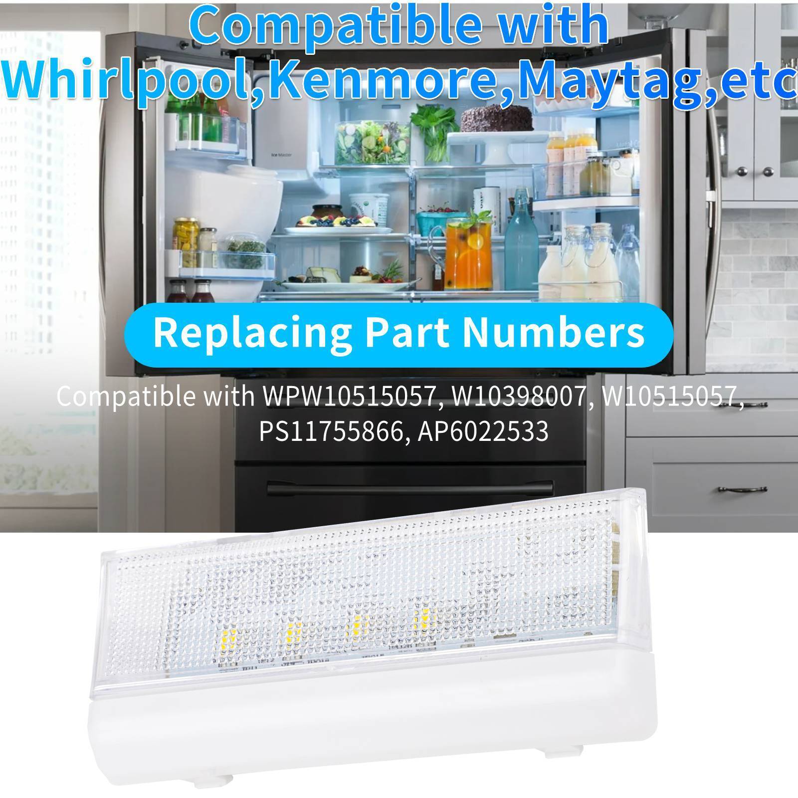 Great Choice Products Led Light Compatible With Whirlpool Refrigerator Wpw10515057 W10515057 W10398007