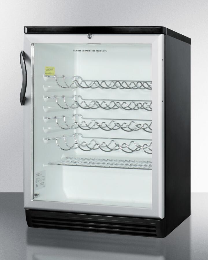 Summit SWC6GBLBI 51 Bottle 24&s; Wide Bulit-In Under-Counter Glass Door Wine Cellars
