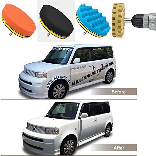 Sudopru car decal adhesive removal tool kit, 8 pcs 4 inch rubber eraser wheel decal pinstripe remover with polishing pad, sticker rem