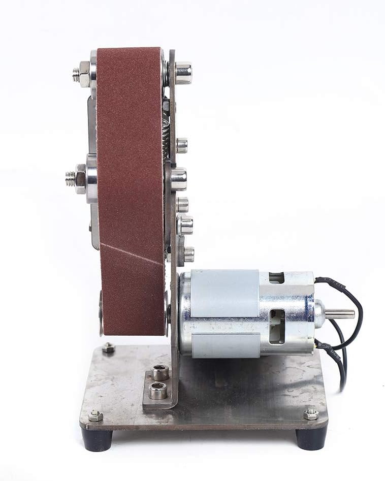 Dyrabrest Mini Electric Belt Sander, DIY Abrasive Polishing Grinding Sanding Machine Bench Edge Sharpener Vertical Belt Sander for Metal