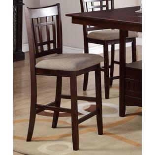 Esofastore Simple Classic Woden Dining High Chairs Cushions Seats Wooden Set of 6 Chairs Brown Finish Dining Room Furniture