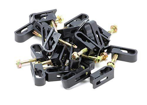 the cimple co - dual, twin, or siamese coaxial cable clips, cat6, electrical wire cable clip, 1/2 in screw clip and fastener,