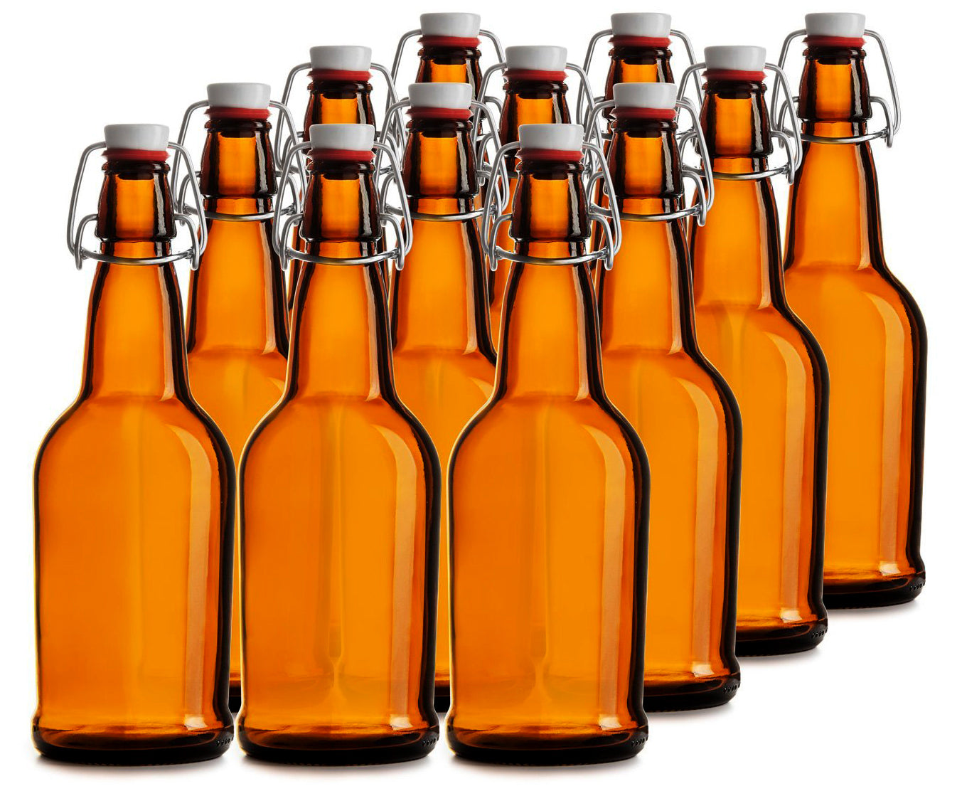 Garden-Outdoor CASE OF 12 - 16 oz. EZ Cap Beer Bottles - AMBER