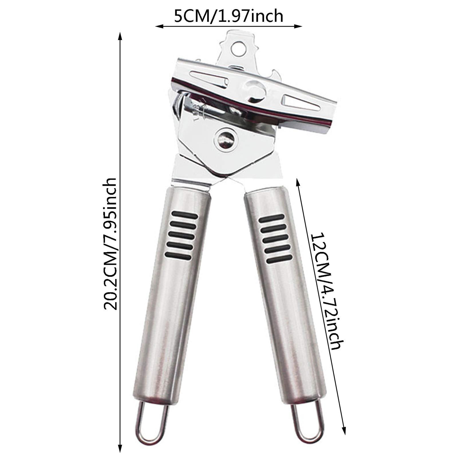 LotCow stainless steel heavy duty can opener jar bottle opener 3-in-1 anti-slip hand grip smooth edge safe manual can openers for be