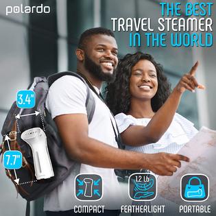 Polardo Steamer for Clothes, Hand Held Portable Travel Garment Steamer, Metal Steam Head, 25s Heat Up, Pump System, Mini Size, White