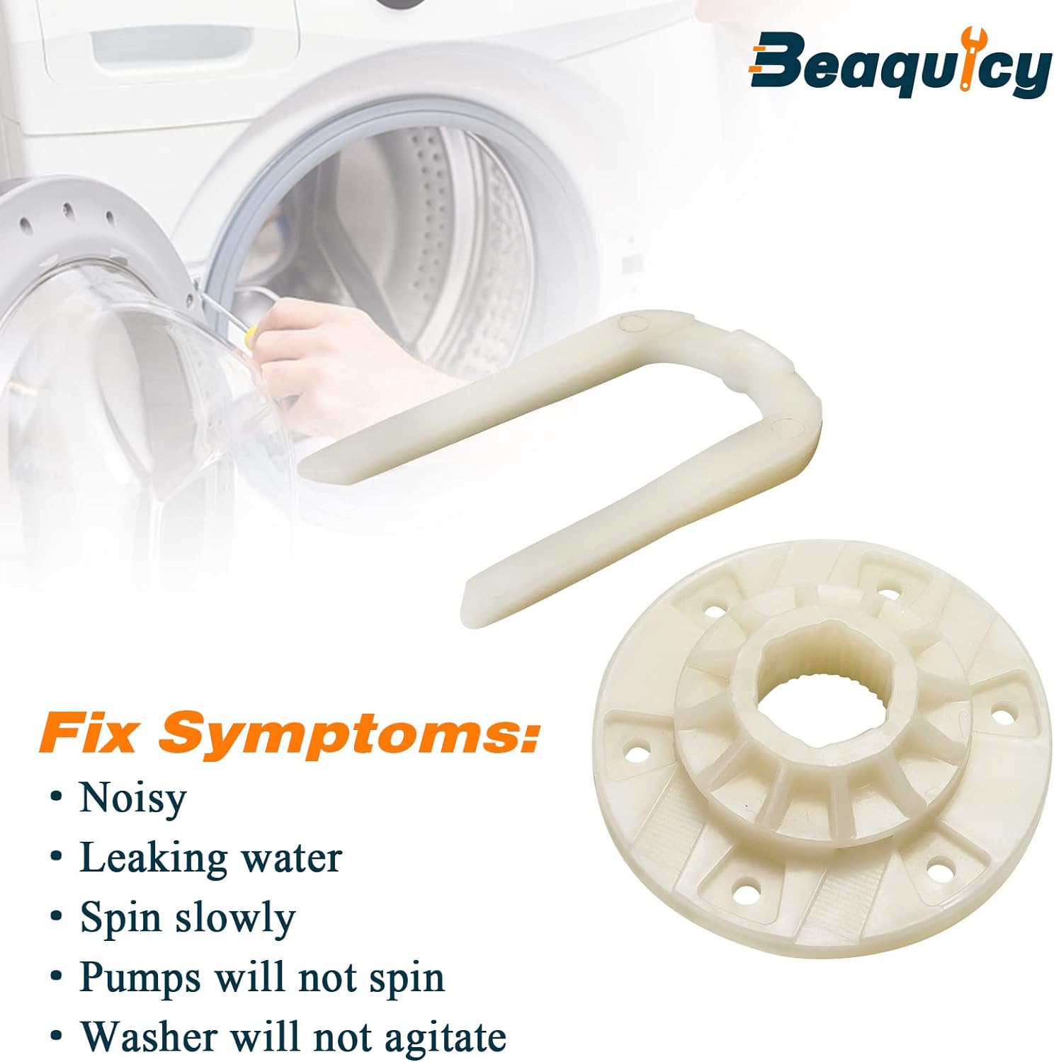 Beaquicy W10528947 W10396887 Basket Driven Hub Kit  - Replacement for Whirl-pool Ken-more May-tag Washing Machine - Replaces W10396887 W