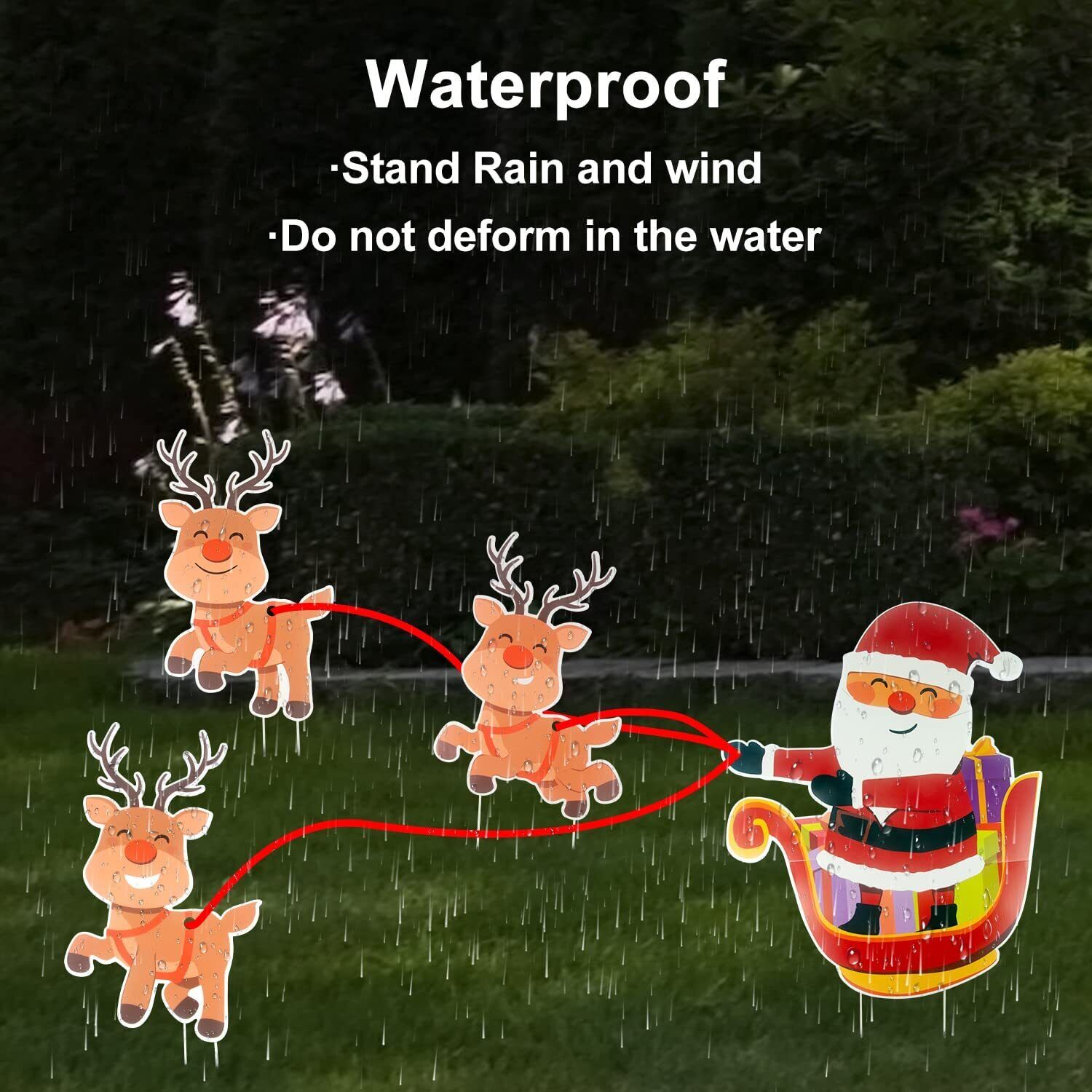 Great Choice Products 4Pcs Christmas Yard Signs Stakes Reindeer Outdoor Lawn Decorations Xmas Ornament