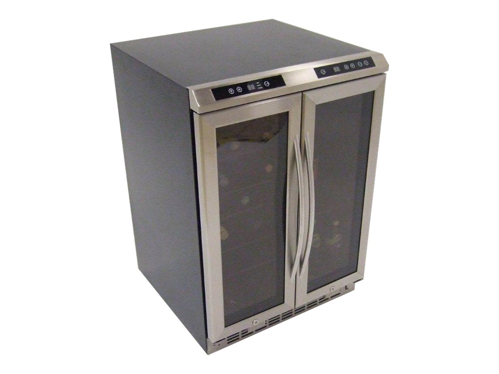 Avanti WBV19DZ Avanti 19 Bottle French Door Wine Cooler With Electronic Display  Elegant Lighting  Dual Purpose  Slide Out Wire Shelves