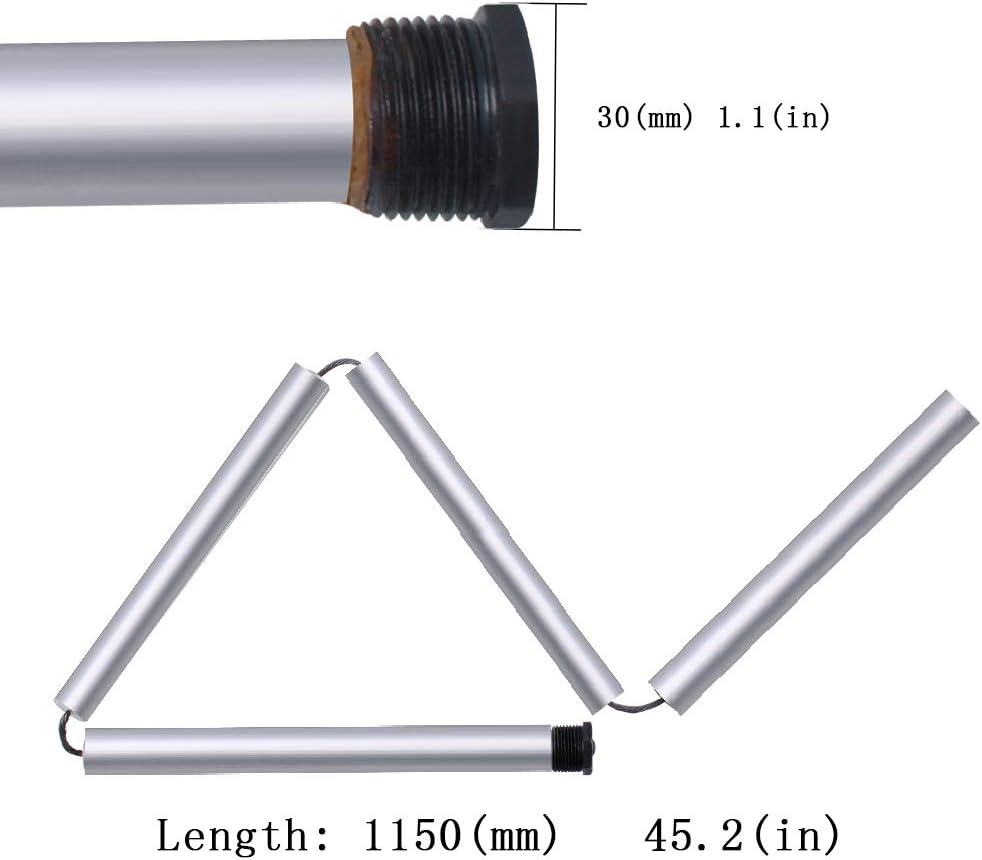 Podoy Magnesium Anode Rod, Magnesium Flexible Water Heater Anode Rod  for Hot Water Heaters 3/4 inch NPT Thread, Hex Plug, 44&s;&s; Long