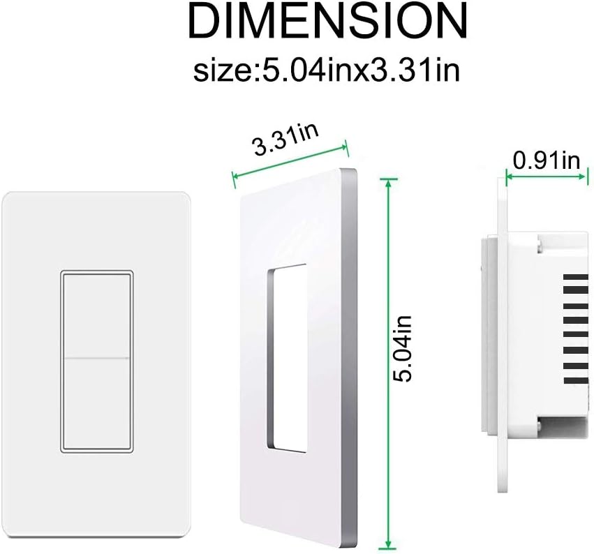 Youngzuth Smart Light Switch, WiFi Smart Double Switch Button, Compatible with Alexa and Google Home, Remote Control with Timing Funtion,