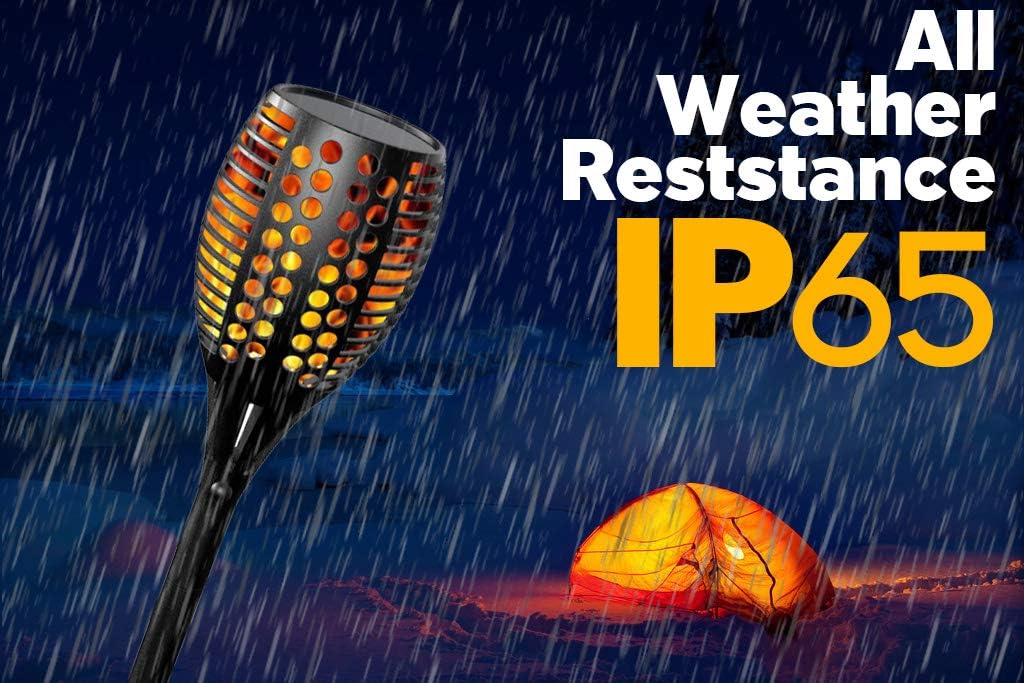 Sunlitec Solar Lights, Waterproof Flickering Flames Torches Lights Outdoor Landscape Decoration Lighting Dusk to Dawn Auto On/Off Securi