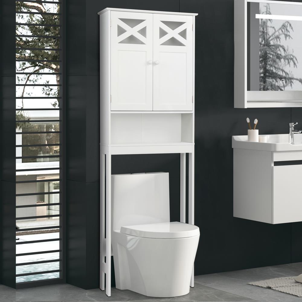 GCP Products Over The Toilet Space Saving Organizer Shower Storage Cabinet Bathroom Home