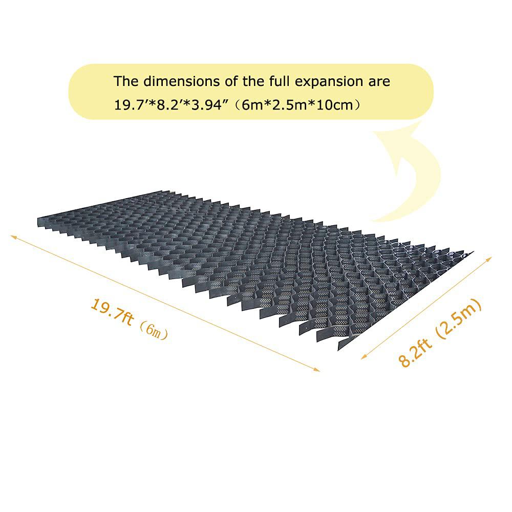 haywhnkn 4&s;&s; ground grid geocell paver polyethylene hdpe earthwork honeycomb room punch type with drain hole 8.2ftx19.7ft
