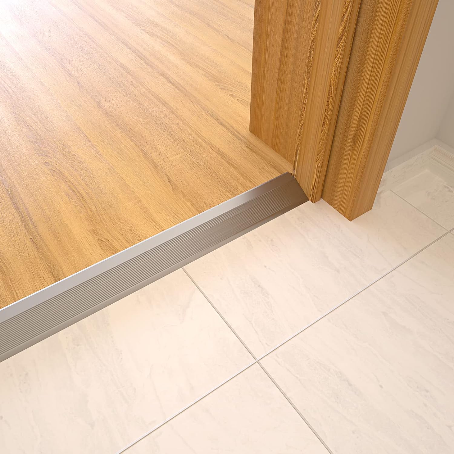 NeatiEase Aluminum Floor Transition Threshold Strip, Threshold Ramps for Doorways, Wheelchairs, Door/Tile/Threshold Reducer, Doorway Edge