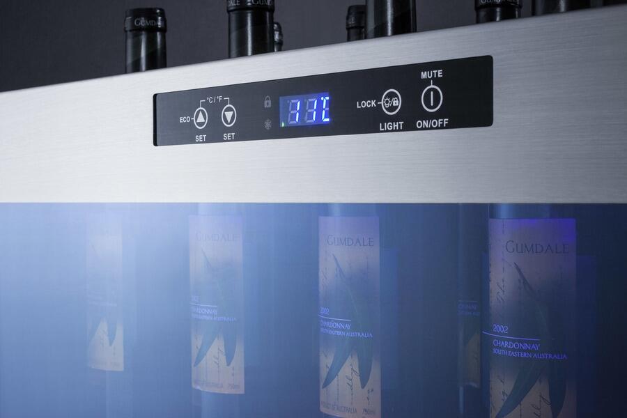 Summit STC12 36 Open Wine Cooler with 12 Bottle Capacity  Commercially Approved  Digital Thermostat  Temperature Alarm  LED Ligh