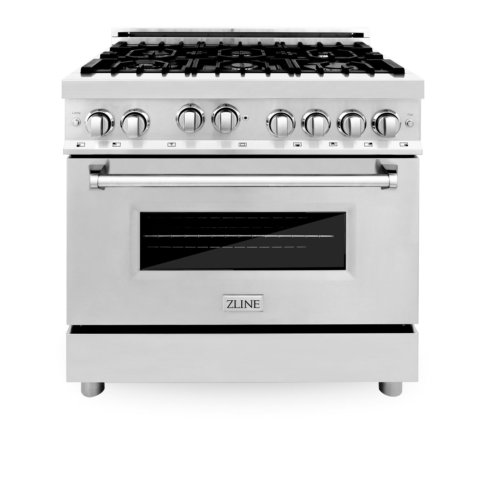 Zline Kitchen and Bath RG-RG-36 36 in. Professional Gas on Gas Range in Stainless Steel with Red Gloss Door ()