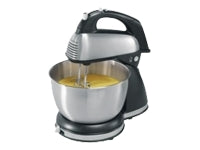 Hamilton Beach Brands Inc. Hamilton Beach Classic Hand and Stand Mixer, 4 Quarts, 6 Speeds with QuickBurst, 290 Watts, Bowl Rest, Black and Stainless