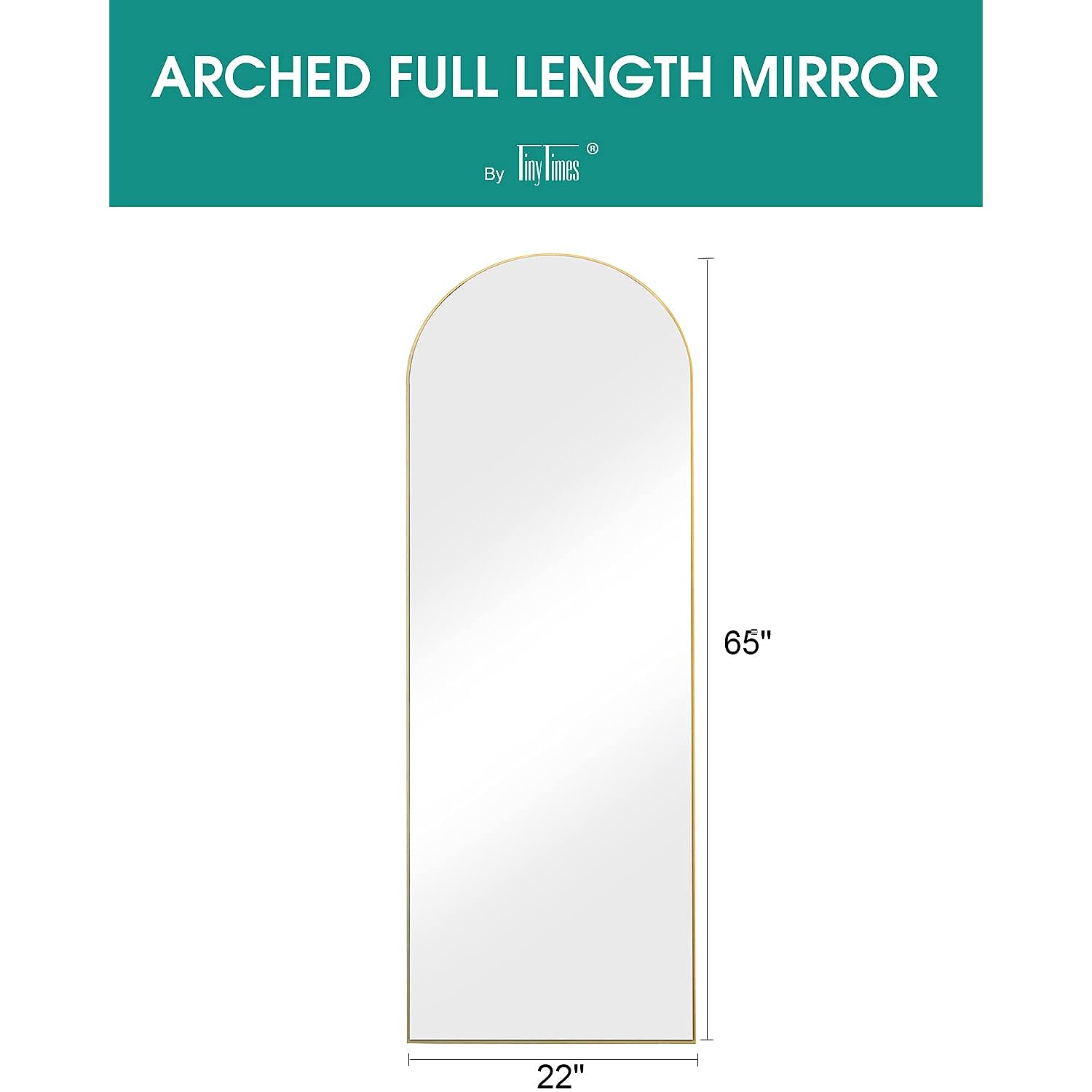 GCP Products 65&s;&s;X22&s;&s; Arched Full Length Mirror, Floor Mirror With Stand, Full Body Mirror, Wall Mirror, Modern &a; Contemporary Full Lengt…