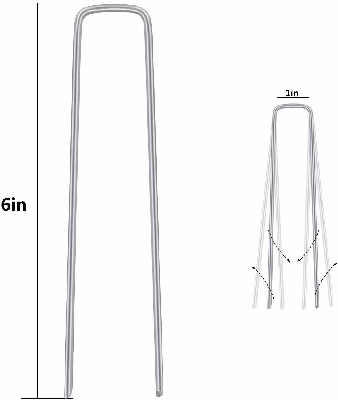 GCP Products 200 Pc 6&s;&s; 11 Gauge Garden Landscape Staples Galvanized Sod Plant Lawn Stakes