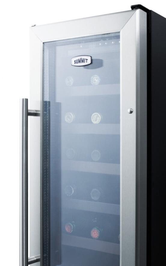 Summit SWC1224B 12 Built-In Wine Cooler with 21 Bottle Capacity  6 Wine Racks  and Digital Thermostat  in Stainless Steel
