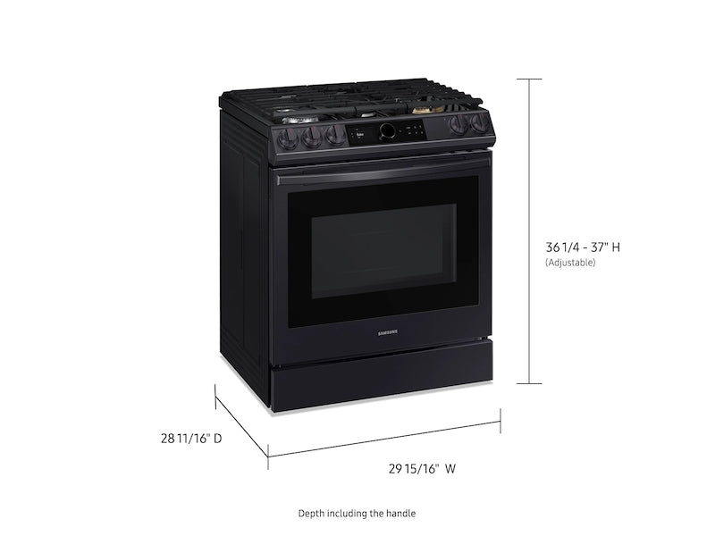 Samsung NX60T8711SG/AA 6.0 cu ft. Smart Slide-in Gas Range with Smart Dial &a; Air Fry in Black Stainless Steel