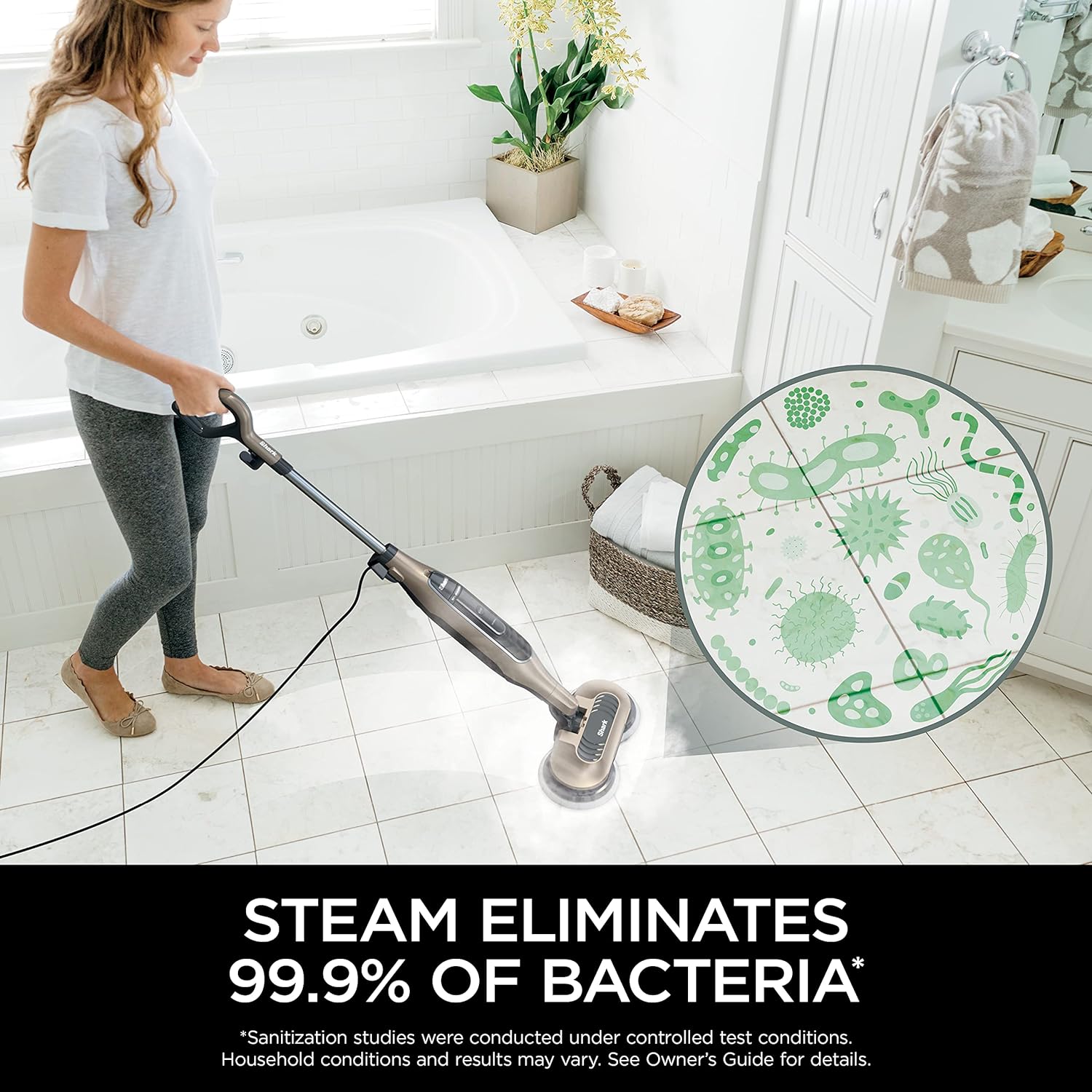 SharkNinja Shark S7001 Scrub &a; Sanitize at The Same Time, Designed for Hard Floors, with 3 Steam Modes &a; LED Headlights
