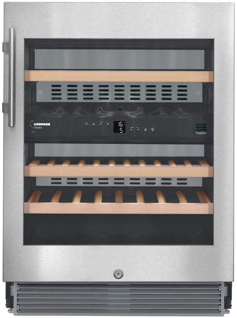 Liebherr WU3400 24 ADA Compliant Dual Zone Undercounter Wine Storage Cabinet with 3.3 cu. ft. Capacity in Stainless Steel