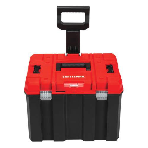 craftsman versastack system 20-in red plastic wheeled lockable tool box