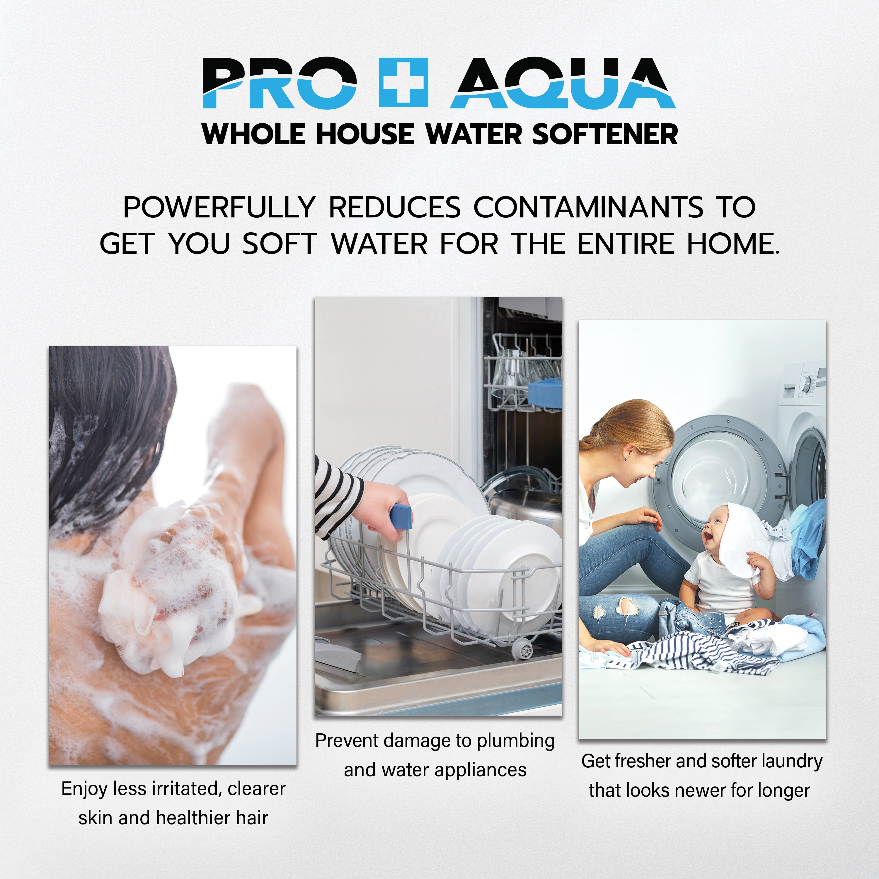PRO+AQUA Whole House Water Softener High Demand Heavy Duty 80,000 Grain Capacity 1