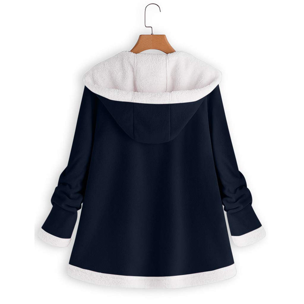 Generic womens winter coats with hood Hessimy Women&s;s Winter Mid Length Thick Warm Faux Lamb Wool Lined Jacket Coat