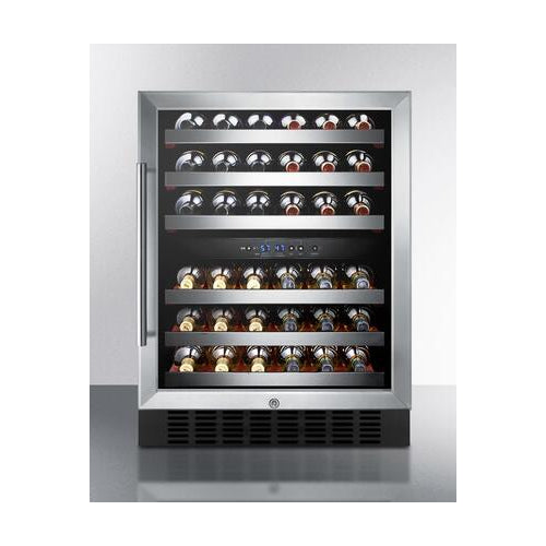Summit SWC5399BLBIST 24 Dual Zone Wine Cooler with 46 Bottle Capacity in Stainless Steel