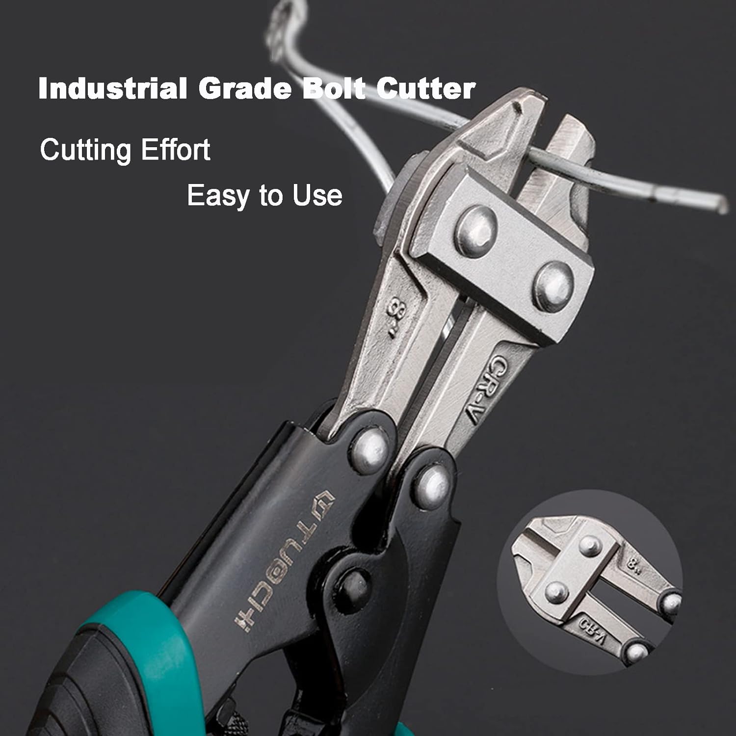 CLCCLQ Mini Bolt Cutter 8-inch/210mm, Spring Snips Clippers with Soft Anti-Slip Handle,Suitable for Bolts/Chains/Screw Rods/Suitable f