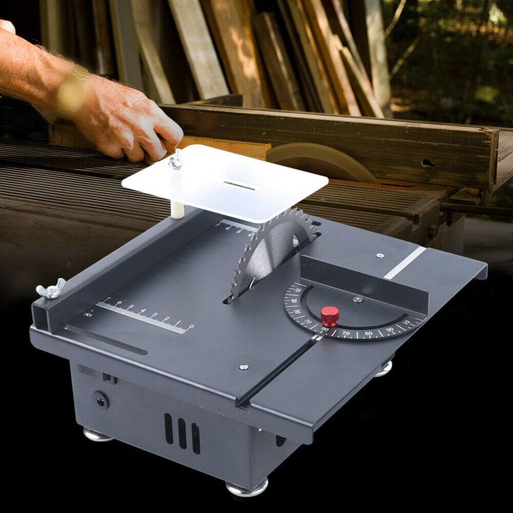 loyalheartdy Table Saw Mini Precision Table Saws Crafts Woodworking Lathe Polishing Bench Portable Tabletop Saw Engraving Grinding High-Powe