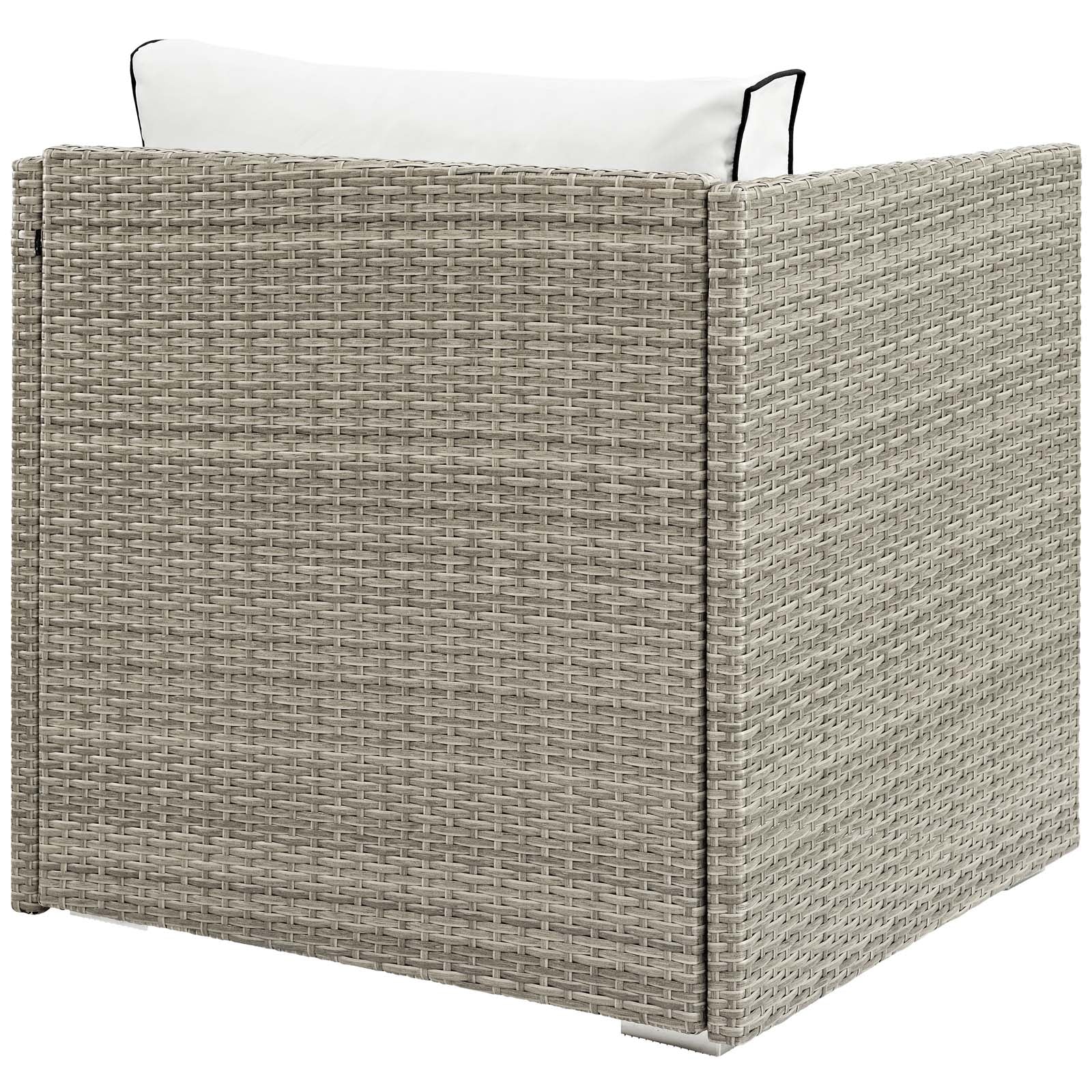 LexMod Repose Outdoor Patio Armless Chair in Light Gray White