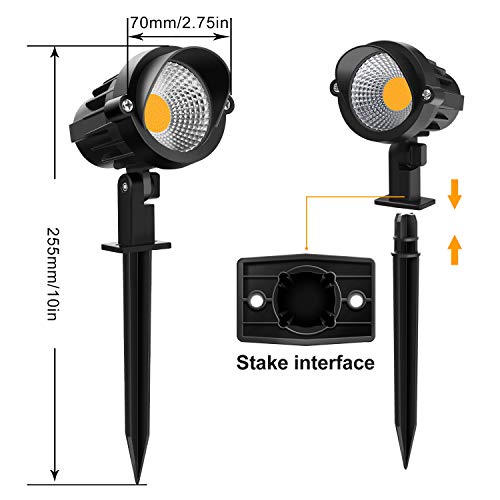 MEIKEE 7W LED Landscape Lights 12V 24V Low Voltage Landscape Lighting Garden Lights IP66 Waterproof Warm White Wall Tree Flag Sp