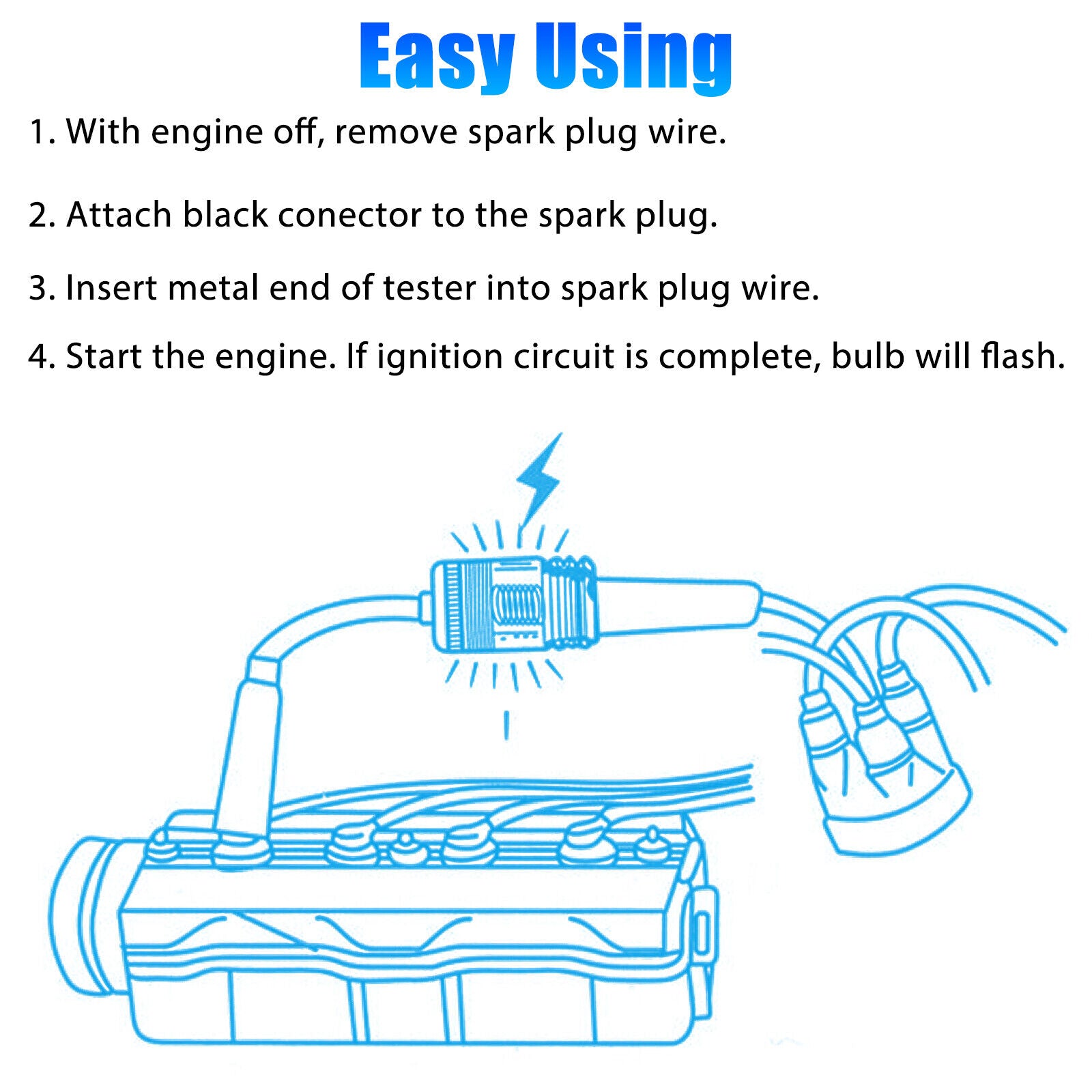Great Choice Products Spark Plug Tester Ignition System Coil Engine In Line Auto Diagnostic Test Tools
