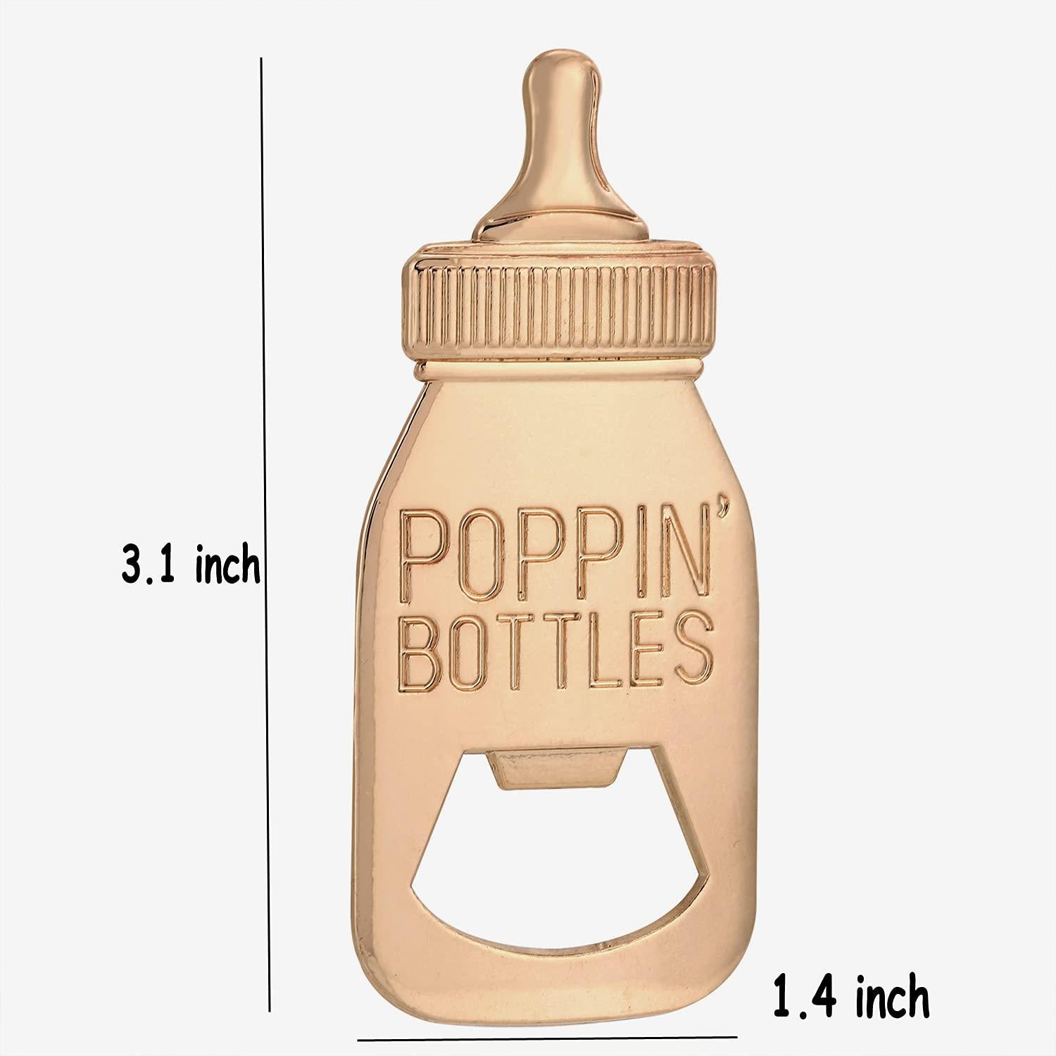 Yuokwer set of 24 bottle opener baby shower favor for guest,cute poppin bottle shaped bottle opener favors for baby shower souvenir s