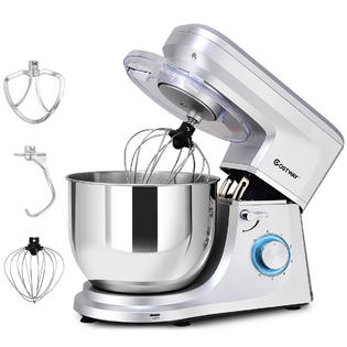 Gymax Electric Food Stand Mixer 6 Speed 7.5Qt 660W Tilt-Head Stainless Steel Bowl