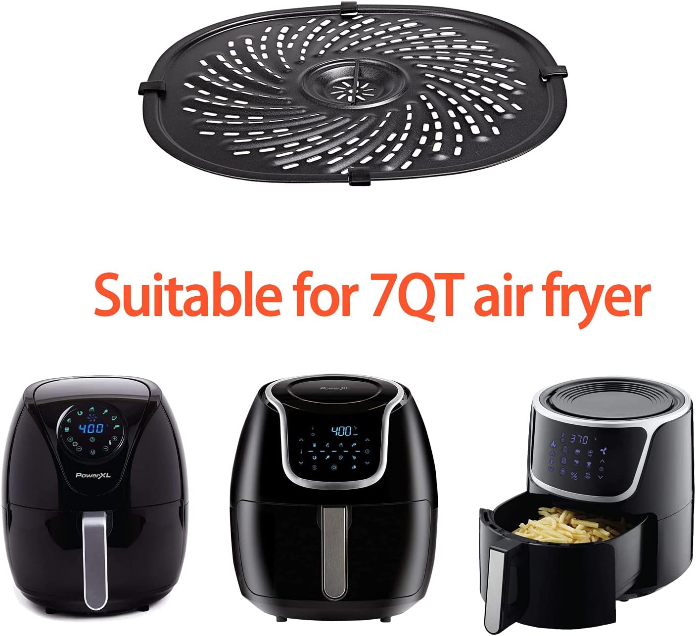 Croask Air Fryer Replacement Grill Pan For Power XL Gowise 7QT Air Fryers,Nonstick Coating Crisper Plate,Air Fryer Replacement Parts,A