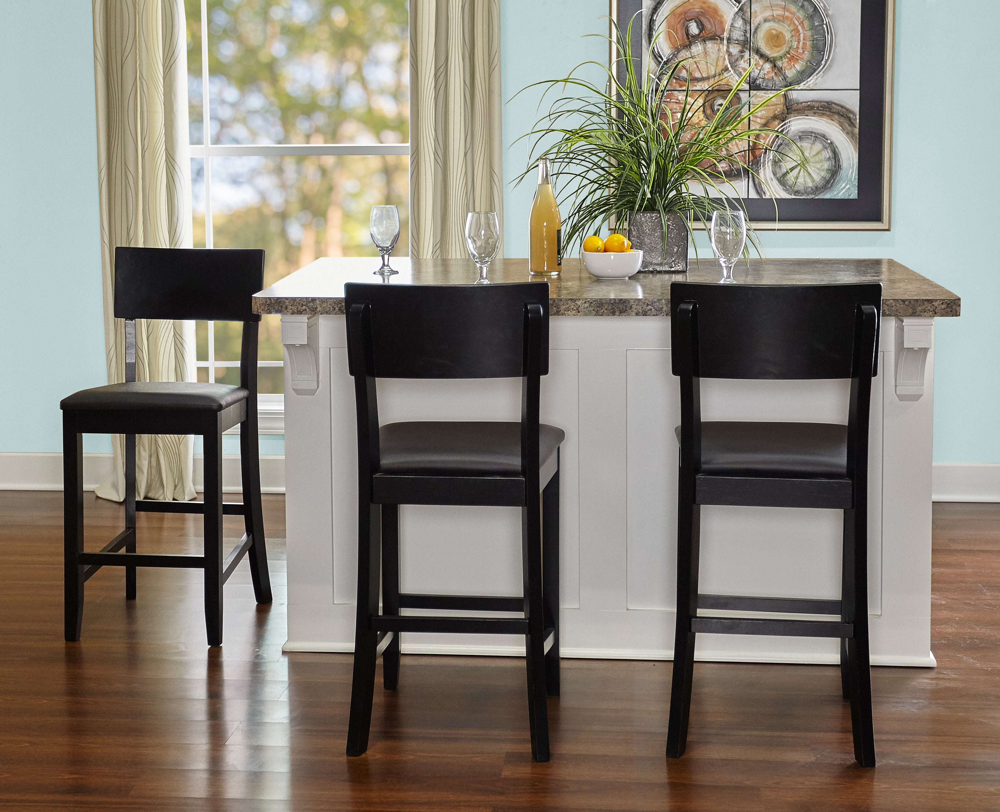 Linon Torino Collection Contemporary Counter Stool 24 inch seat height