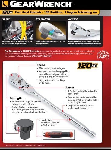 Apex Tools Apex Tool Group GearWrench 120XP RATCHETS, Flex Head 2 Piece RATCHET SET, 81204P