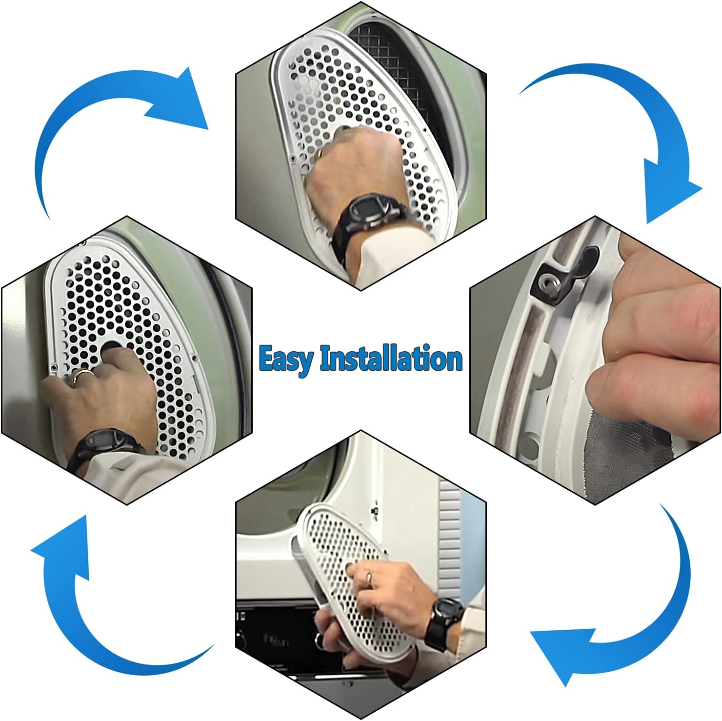 Cenipar W10828351 8531964 Dryer Lint Trap Filter and Cover with Stainled Steel Mesh Screen Kit Fit Whirlpool Kenmore Roper Dryer/Washer