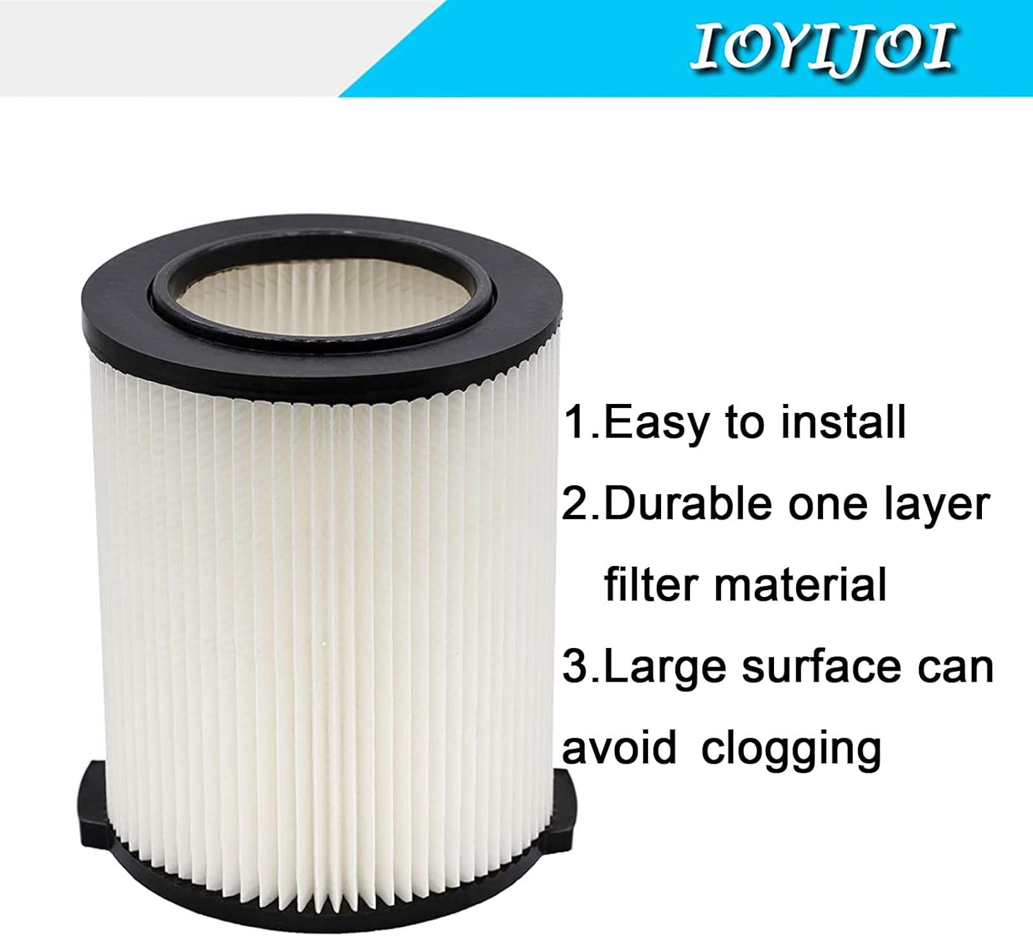IOYIJOI 1 Pack Standard Wet or dry Vacuum Filter Vf4000 for RIDGID Vacs 5 Gallons and Larger Vacuum Cleaner, Replacement Vf4000 filter