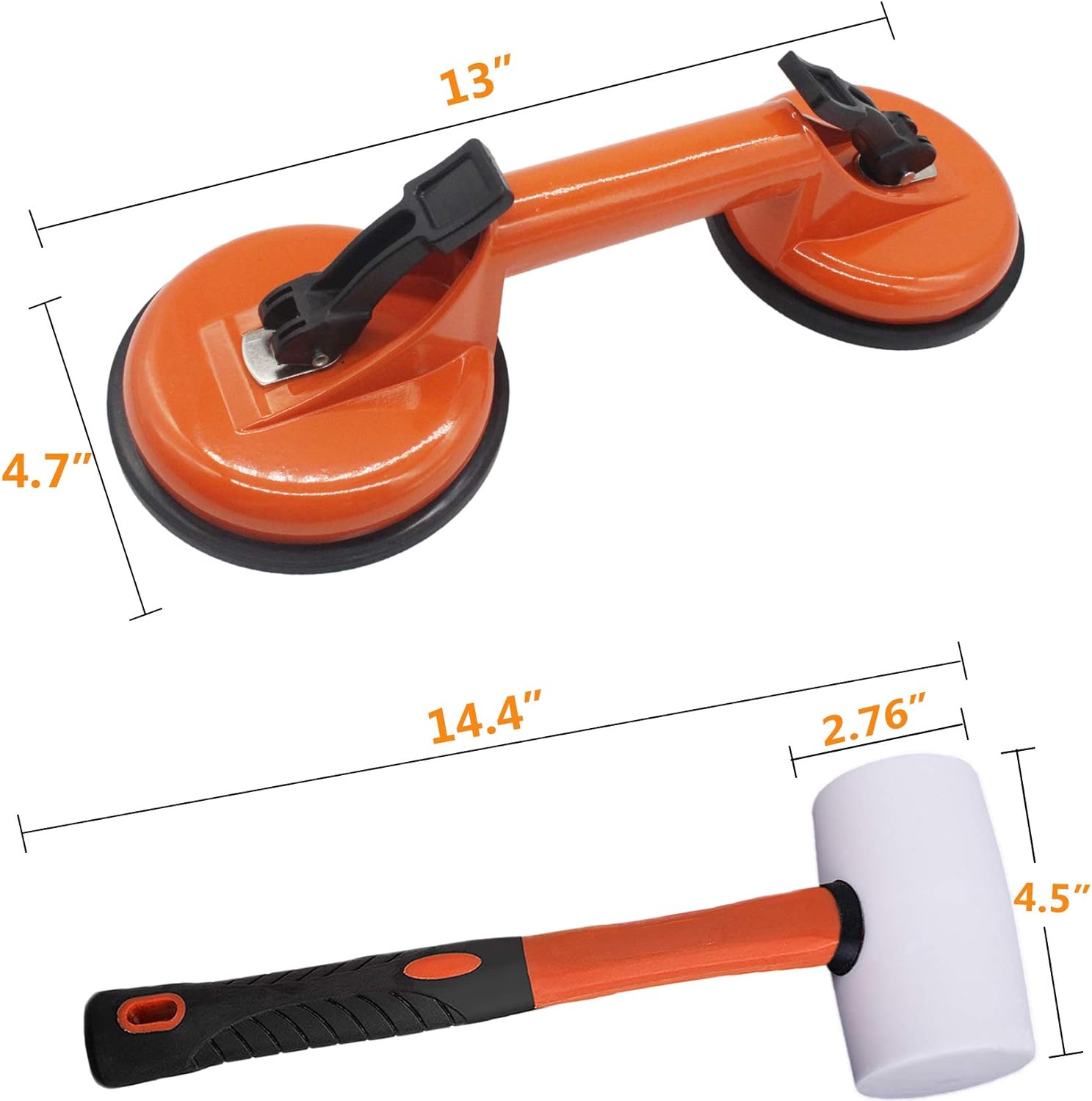 Miraitowa Floor Gap Fixer Tool for Laminate Floor Gap Repair Include Premium Quality Heavy Duty Aluminum Suction Cup and Fiberglass Handl