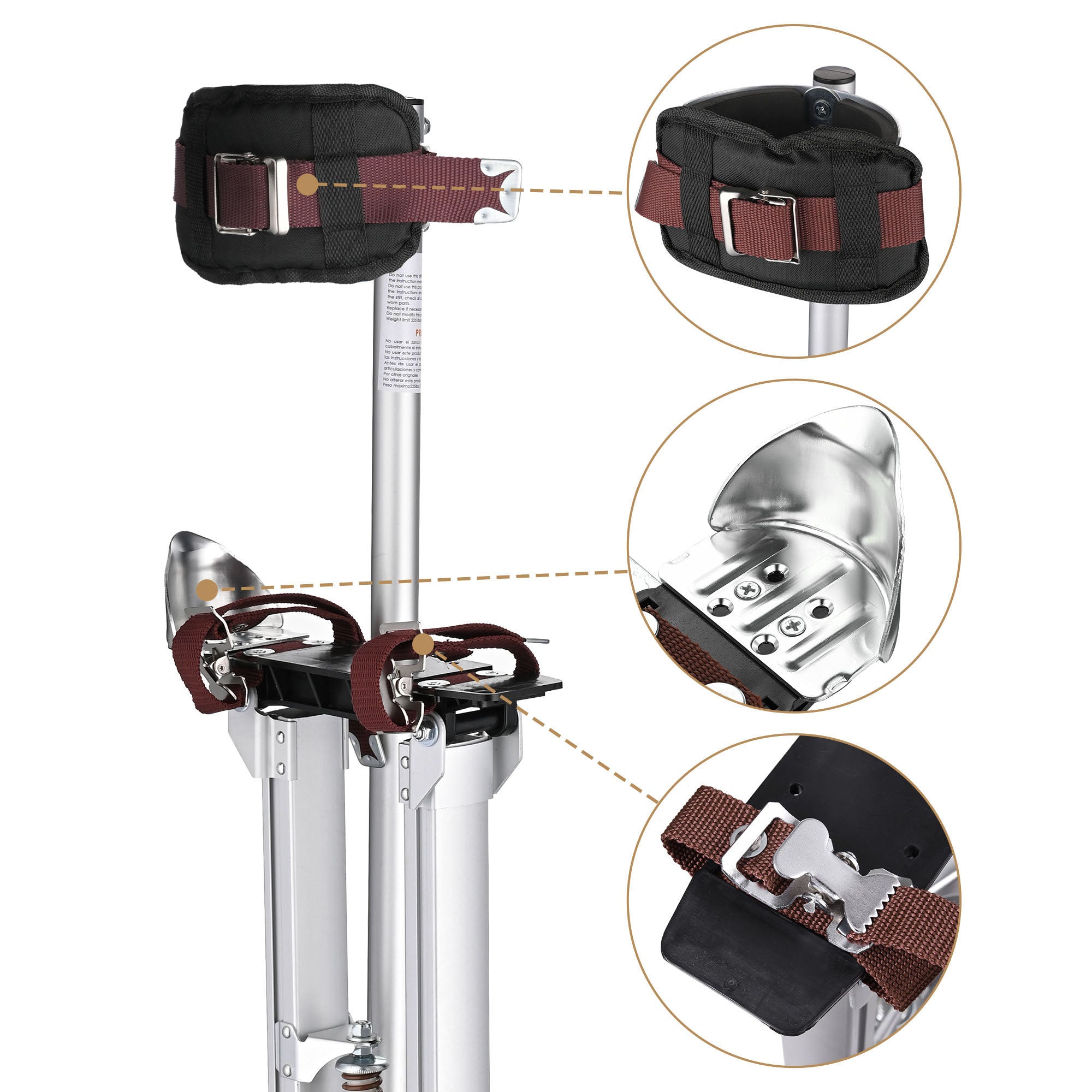 Yescom Drywall Stilts w/ 1 Pair Stilt Sole Replacement 24