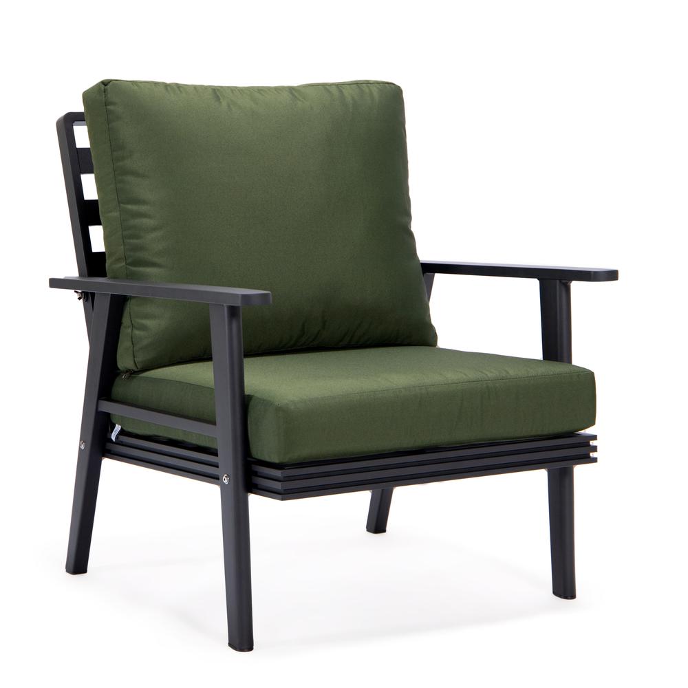 Leisuremod 3-Piece Outdoor Patio Set with Black Aluminum Frame and Loveseat and Armchairs
