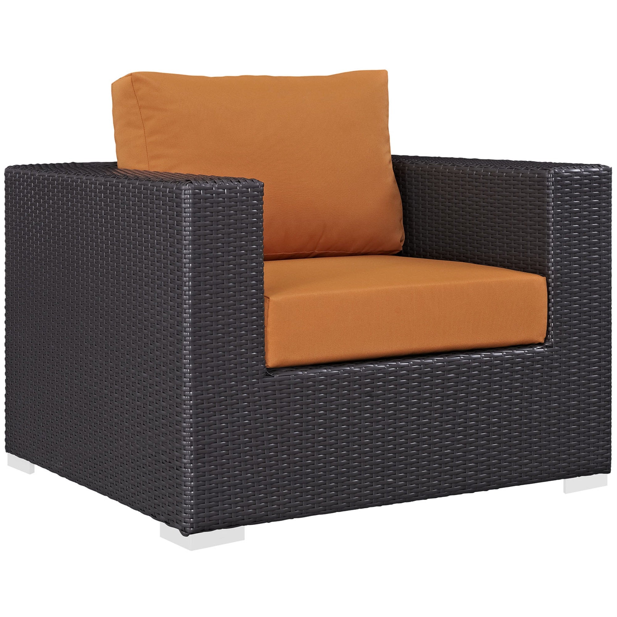 Ergode Convene 9 Piece Outdoor Patio Sectional Set - Espresso Orange