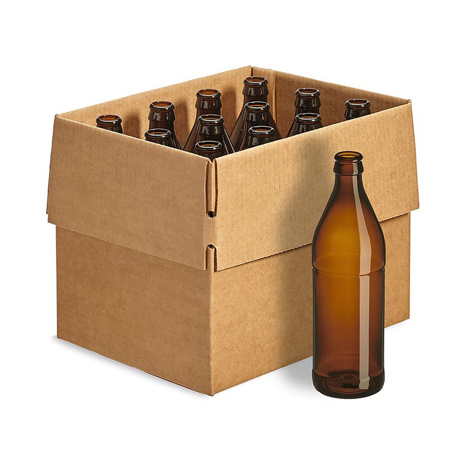 HOME BREW OHIO HOMEBREWOHIO.COM Glass Euro Bottle Amber Glass 500ml (case of 12)