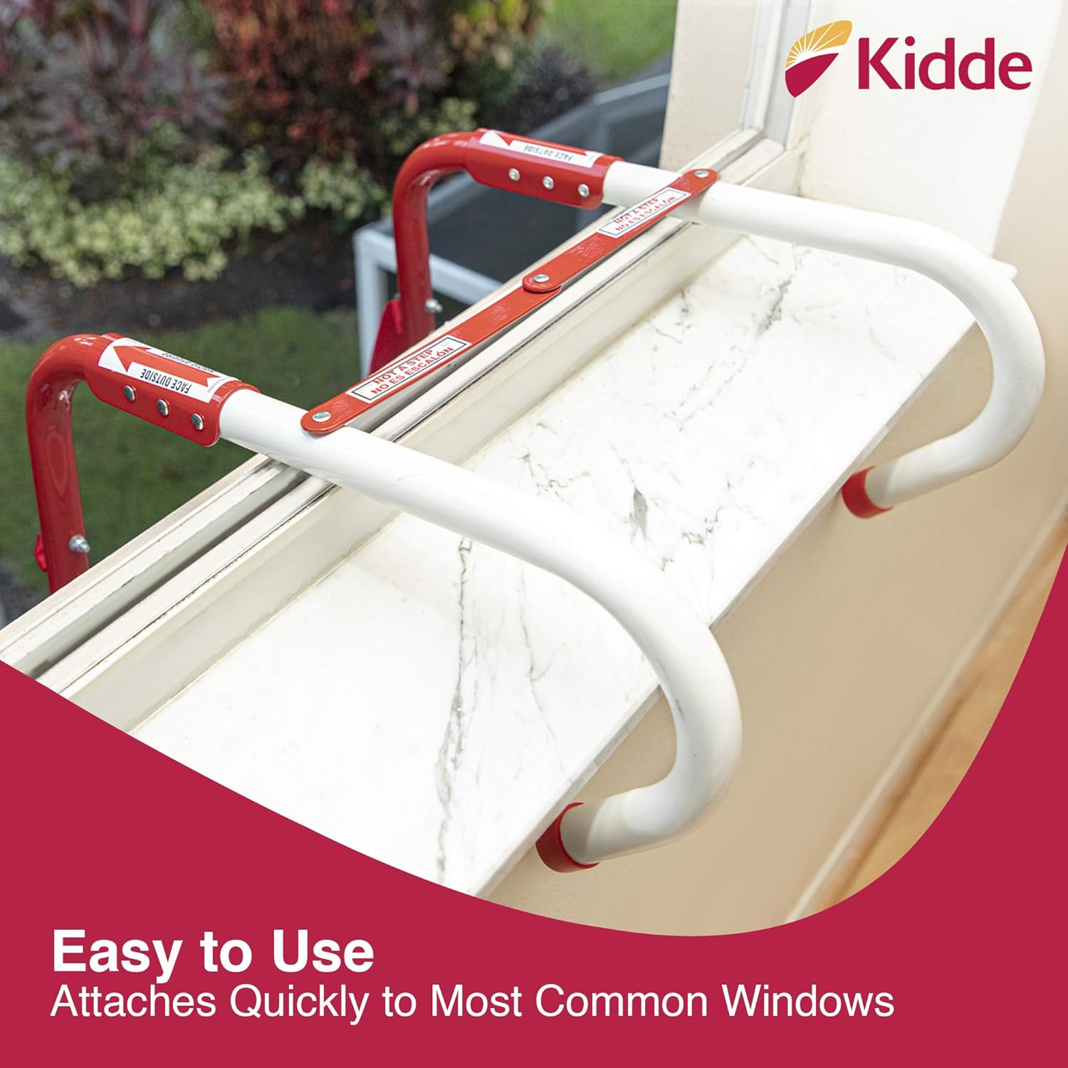 Kidde 468193 KL-2S, 2 Story Fire Escape Ladder with Anti-Slip Rungs, 13-Foot , Red