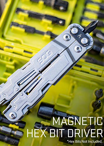 SOG PowerAccess Multi-Tool Pliers with 2.4 inch Folding Knife - Lightweight EDC Utility Tool w/ 18 Multi-Purpose Tools, One-Hand